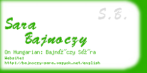 sara bajnoczy business card